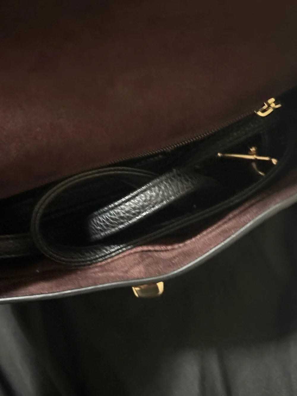 Classic Black Coach Leather Top-Handle Bag with Gold Hardware